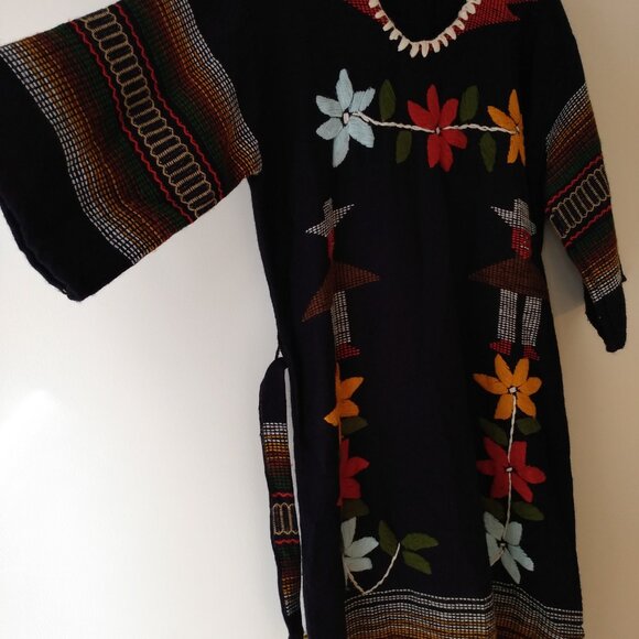 Vintage Handwoven Peru Dress Ethnic Hippy Boho Embroidered - Picture 2 of 15